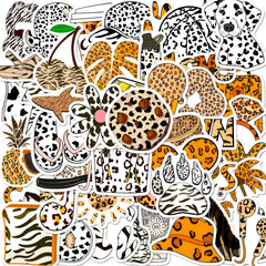 50pcs Leopard Print Stickers Vinyl Waterproof for Laptop Water Bottles Phone
