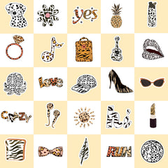 50pcs Leopard Print Stickers Vinyl Waterproof for Laptop Water Bottles Phone
