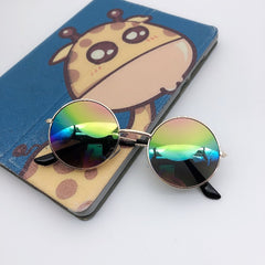 Girl's Round Metal Sunglasses UV375 for Outdoor Sports