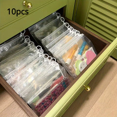 10PCS Clear Self Sealing Bag Portable Plastic Storage Bag