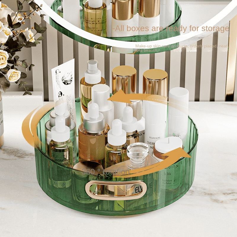 360 Spinning Makeup Organizer High Capacity Skincare Clear Storage