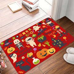 Halloween Bat Fleece Carpet Non Slip Mat