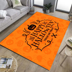 Halloween Pumpkin Orange Non Slip Welcome Mat - Indoor Doormat