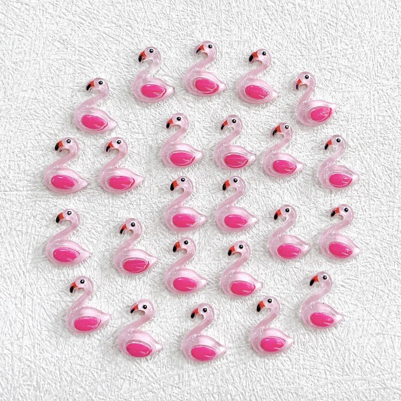 Mini Flamingo Resin Figurine Crafts Ornament Jewelry Making