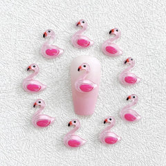 Mini Flamingo Resin Figurine Crafts Ornament Jewelry Making