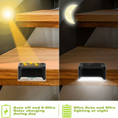 4pcs Solar Stair Light Outdoor Wall Light Waterproof LED Solar Deck Lights