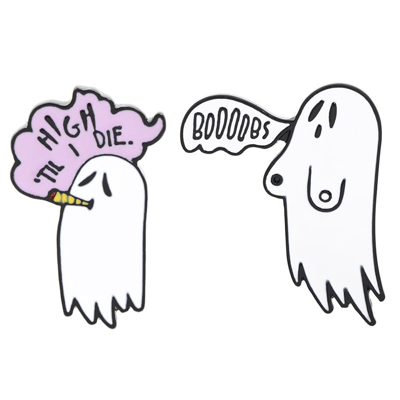 Ghost Jewelry Brooch Halloween Hip hop Badge for Boys and Girls