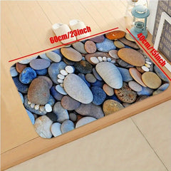 Cobblestone Pattern Kitchen Rugs Non Slip Waterproof Carpet