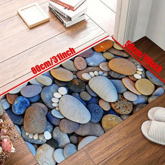 Cobblestone Pattern Kitchen Rugs Non Slip Waterproof Carpet