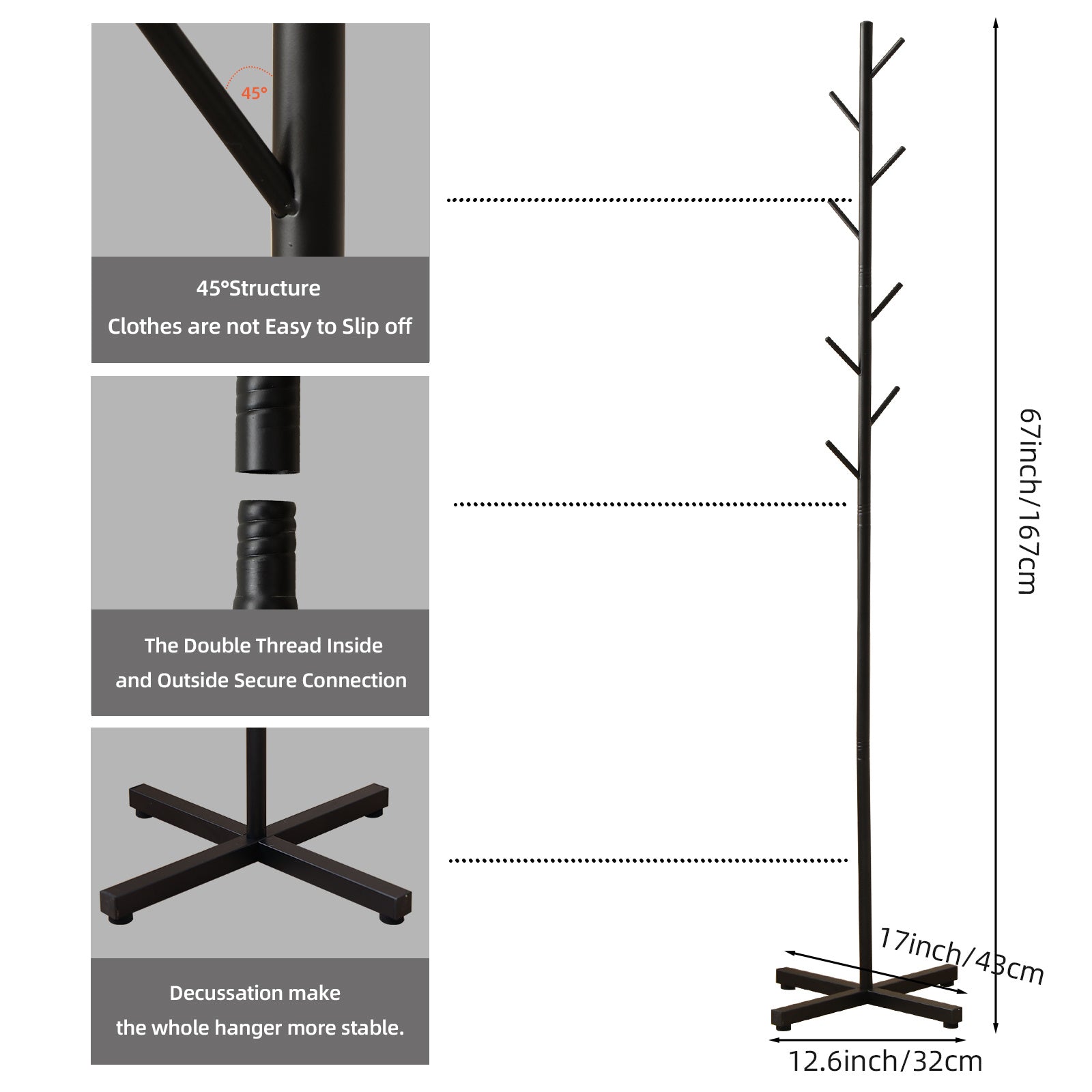 Floor Standing Coat Rack Tree-shaped Storage Rack