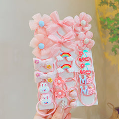 20pcs Cartoon Flower Bow Rainbow Elastic Hair Bands Kids Girls Hair Accessories