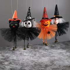 Halloween Hanging Ornament Pumpkin Ghost Witch Cat Charm Scary Witch Pendant