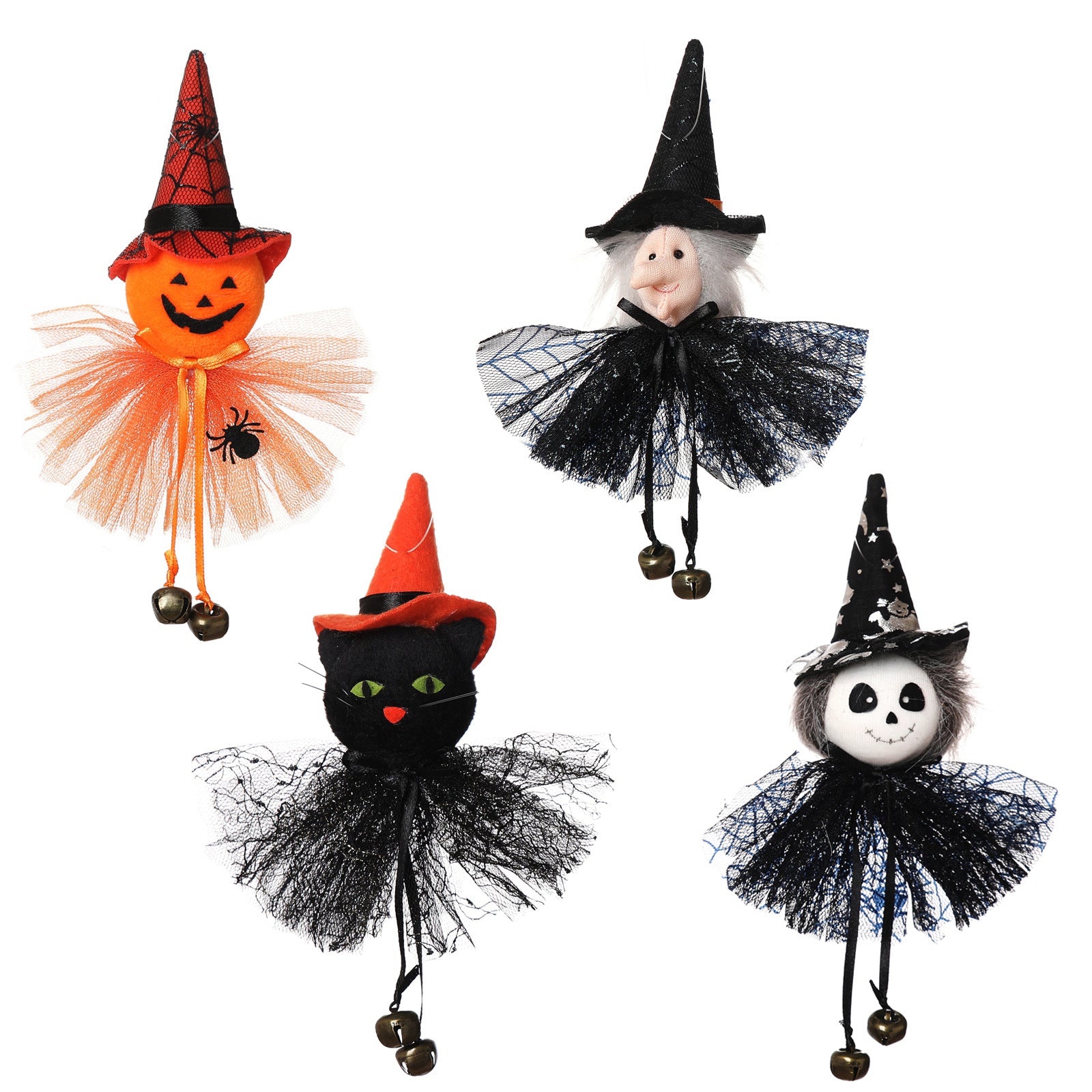 Halloween Hanging Ornament Pumpkin Ghost Witch Cat Charm Scary Witch Pendant
