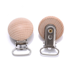 10pcs 30mm Beech Clips Pacifier Anti-drop Wooden Clips Holder Accessories