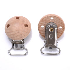 10pcs 30mm Beech Clips Pacifier Anti-drop Wooden Clips Holder Accessories