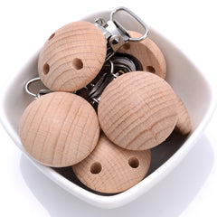10pcs 30mm Beech Clips Pacifier Anti-drop Wooden Clips Holder Accessories
