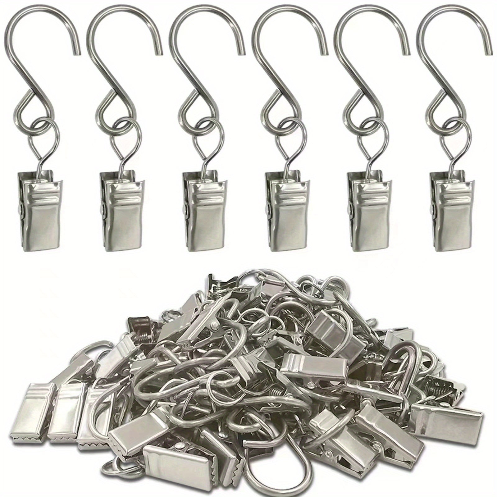 20pcs S Hooks for Curtains 5.71cm Hanging Party Light Clips Hangers