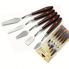 5pcs Stainless Steel Painting Knives Mixing Set For Acrylic Painting