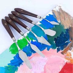5pcs Stainless Steel Painting Knives Mixing Set For Acrylic Painting