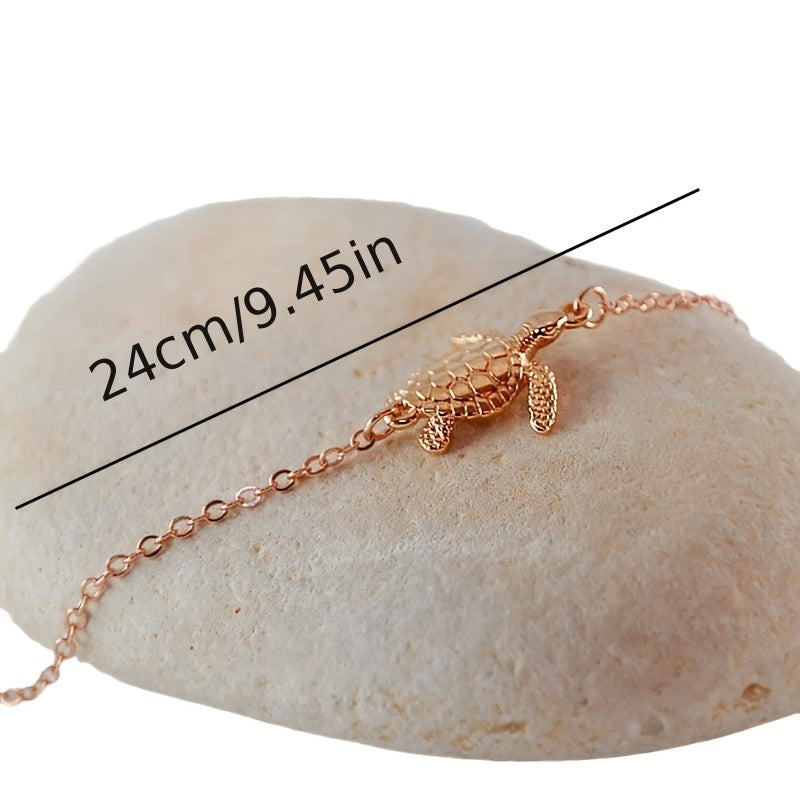 Golden Silver Turtle Decor Chain Anklet Bracelet For Women Girls