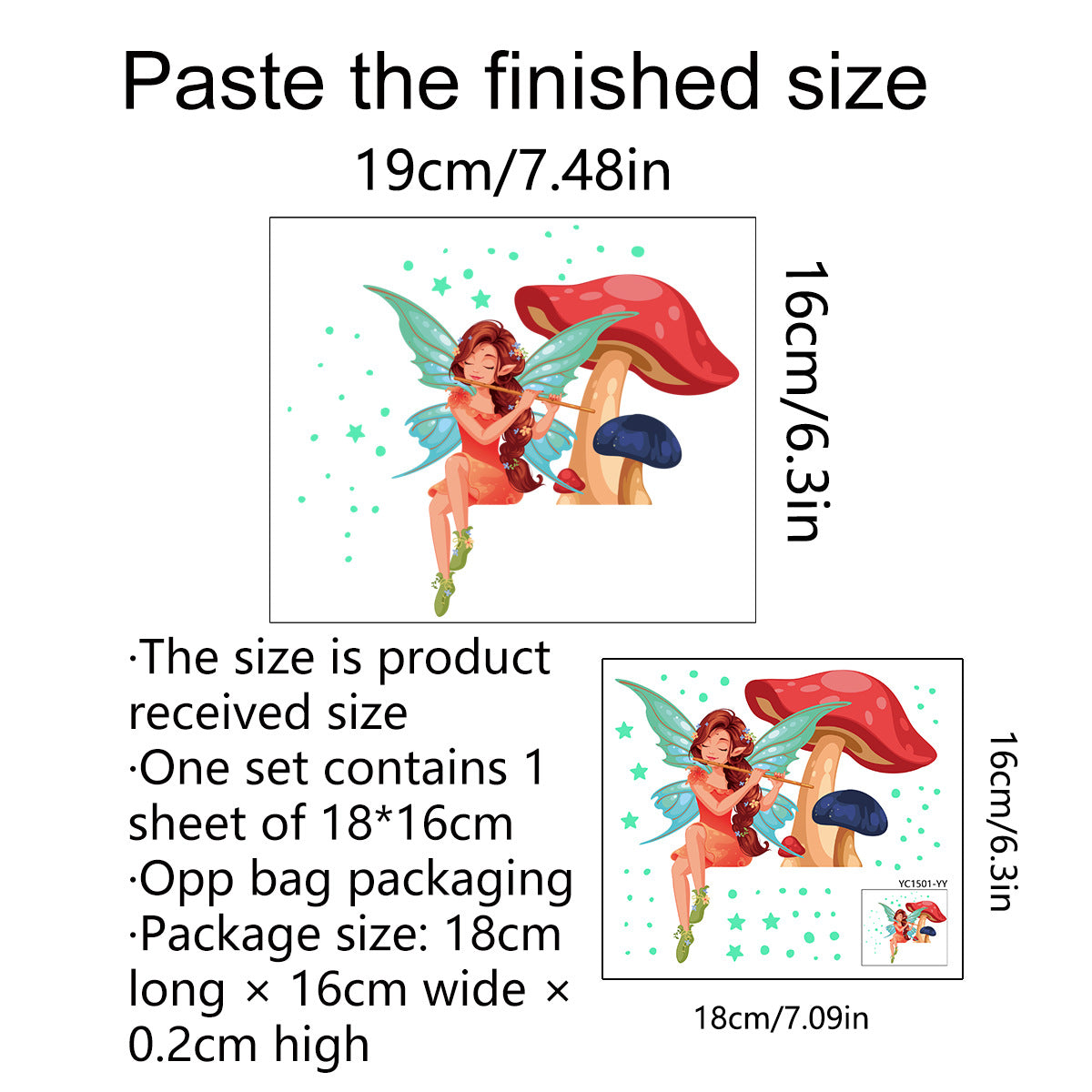 Glow in the Dark Fairy Wall Stickers