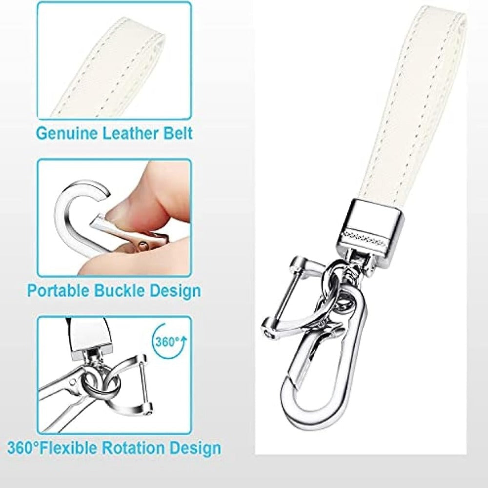 Leather Car Keychain Metal Key Chain Car Fob Key Holder