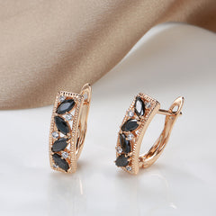 Zircon Stud Earrings Golden Vintage Wedding Jewelry