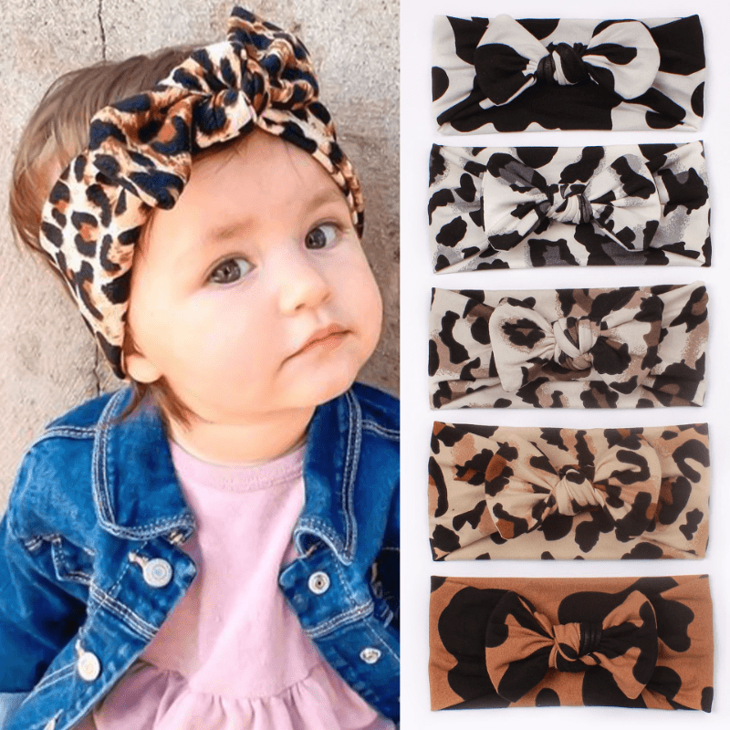 5pcs Leopard Print Headband for Baby 0-2 Years