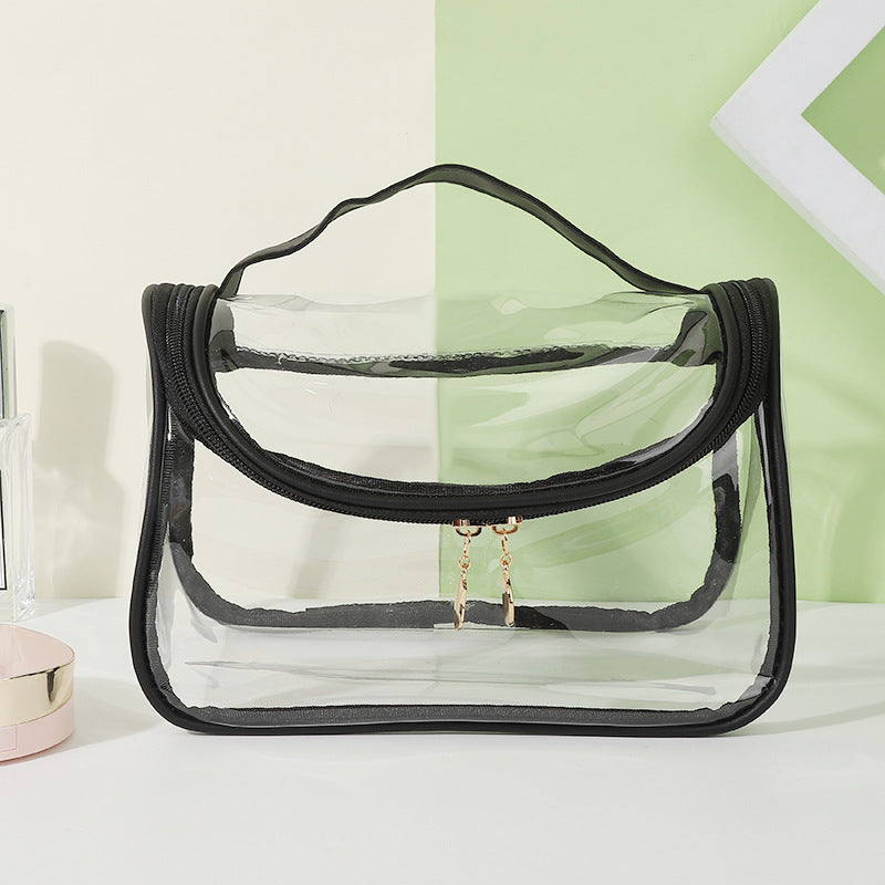 Transparent Waterproof Makeup Bag Clear PVC Cosmetic Bag Portable Toiletry Organ
