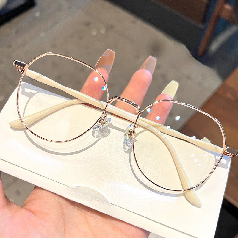 Retro Thin Frame Glasses Anti Light for Computer Tablet Mobile Games