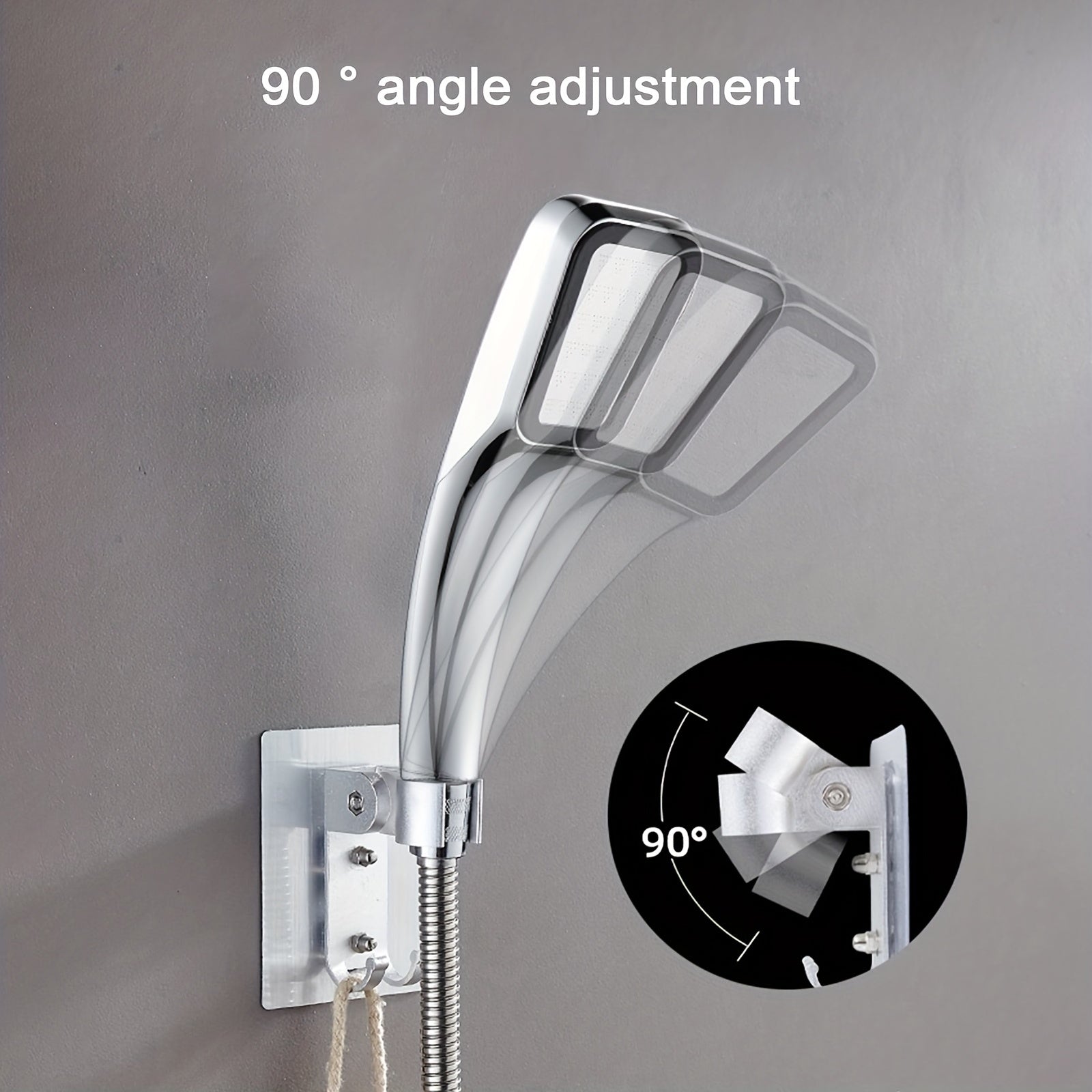 Adjustable Aluminum Shower Bracket Fixed Base Hanging Seat