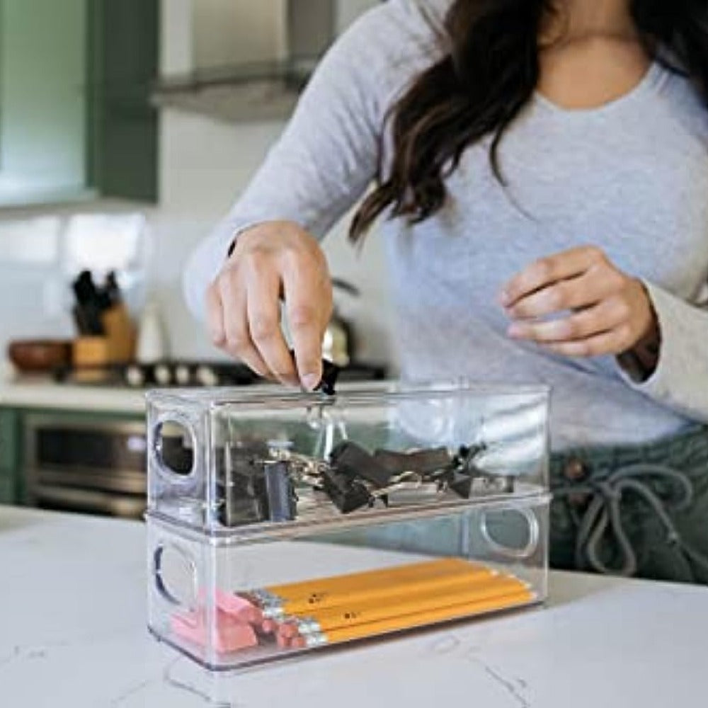 1pc Plastic Fridge Organizer Bins Food Safe for Snack Fruit Vegetable Beverage