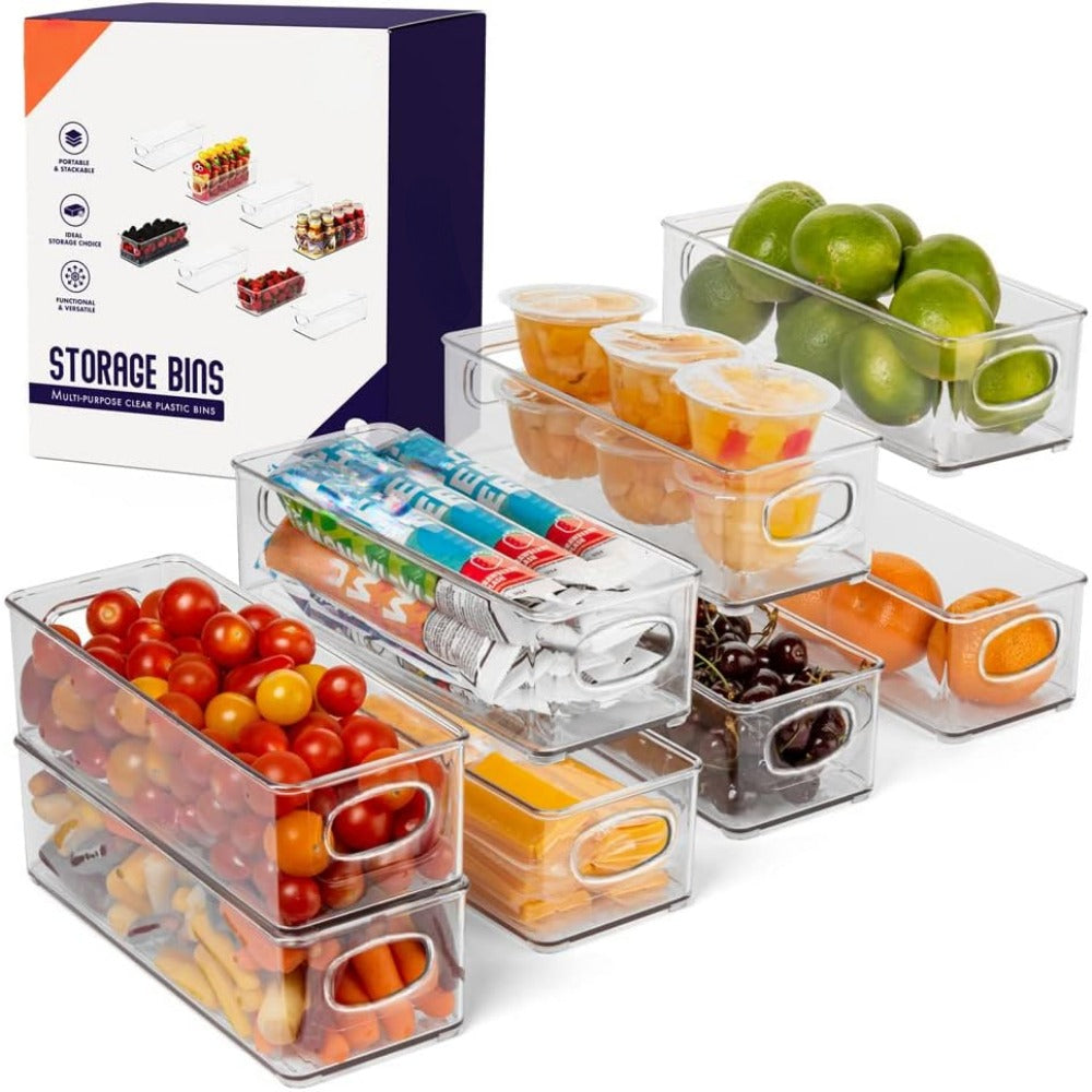 1pc Plastic Fridge Organizer Bins Food Safe for Snack Fruit Vegetable Beverage