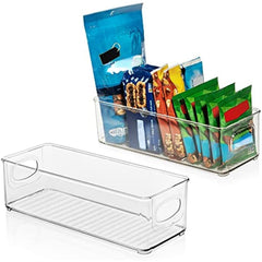 1pc Plastic Fridge Organizer Bins Food Safe for Snack Fruit Vegetable Beverage