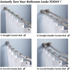 12pcs Stainless Steel Ball Hooks for Bathroom Shower Curtain