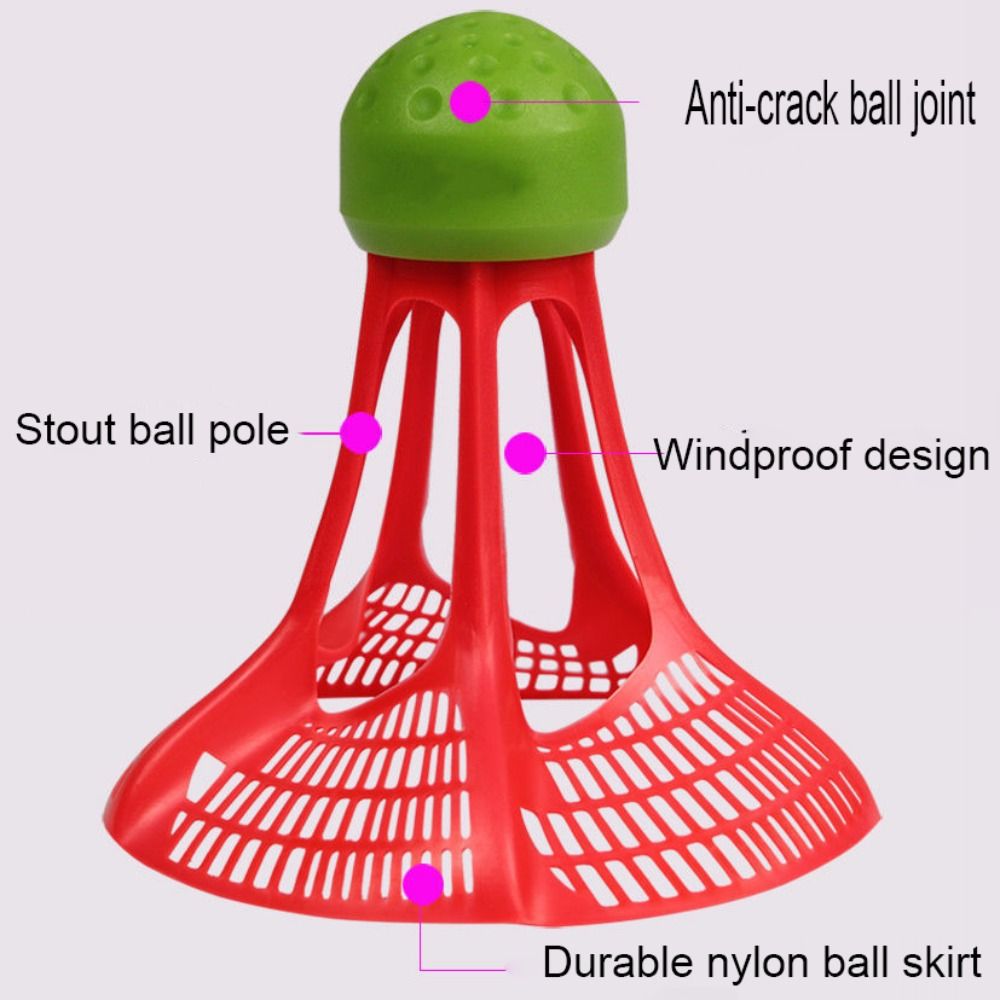 3PCS Windproof Shuttlecock for Training Multicolor Nylon Badminton