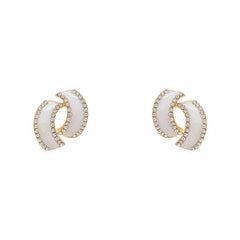 Retro Rhinestone Decor Stud Earrings for Girls