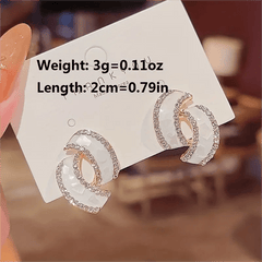 Retro Rhinestone Decor Stud Earrings for Girls