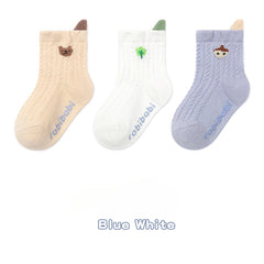 3 Pairs Baby Boys Cartoon Anti-Skid Socks for Autumn