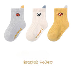 3 Pairs Baby Boys Cartoon Anti-Skid Socks for Autumn