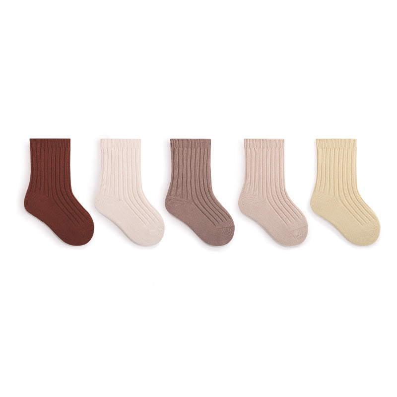 5 Pairs of Cozy Autumn Socks for Baby Boys & Girls