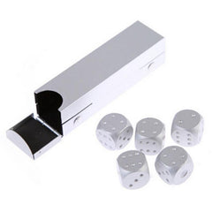 Aluminium Alloy Dice Set for Table Game Poker with Storage Box