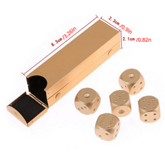 Aluminium Alloy Dice Set for Table Game Poker with Storage Box