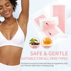 Women's Hair Removal Kit - Gentle Painless Set with Wax Paper & Cream