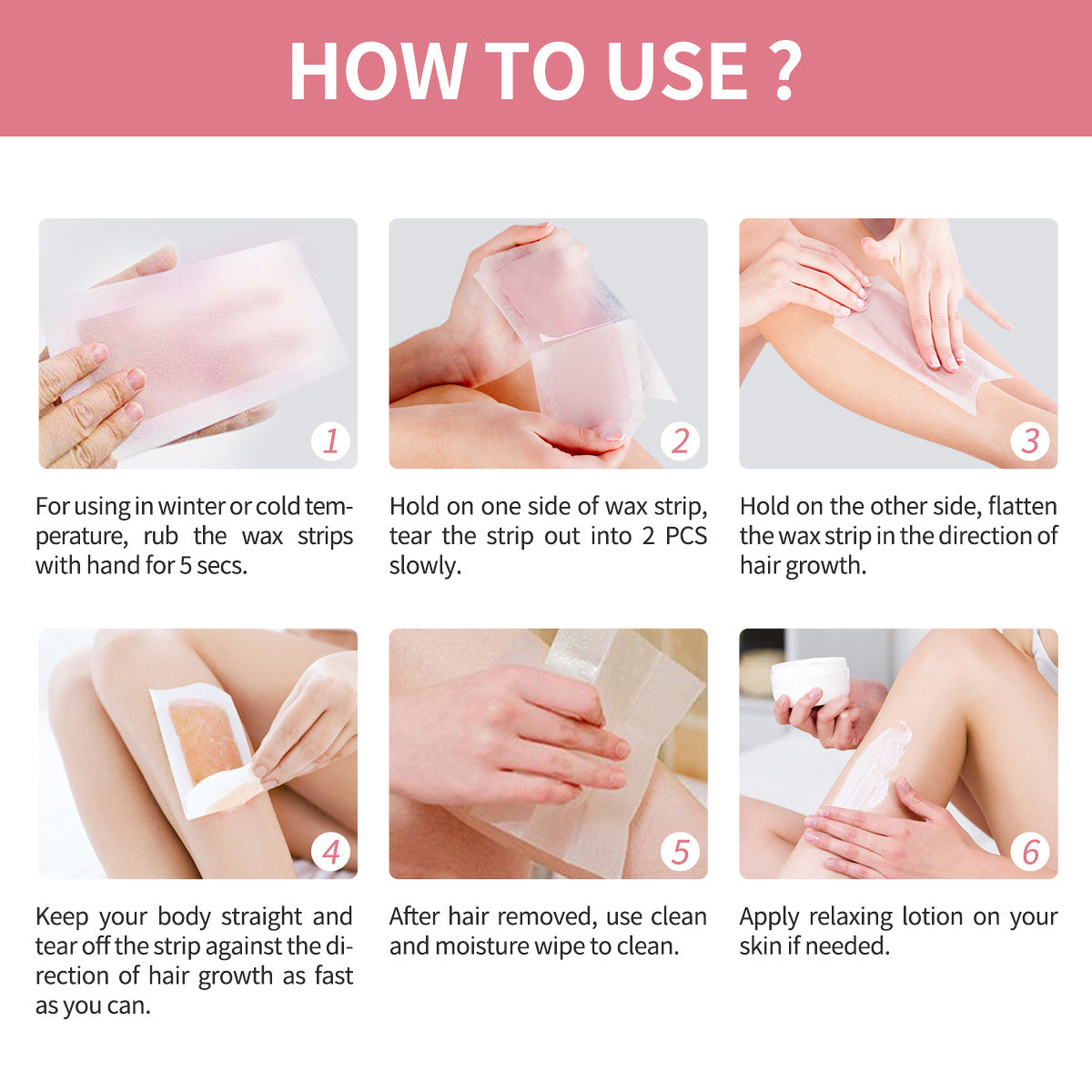 Women's Hair Removal Kit - Gentle Painless Set with Wax Paper & Cream