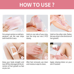Women's Hair Removal Kit - Gentle Painless Set with Wax Paper & Cream