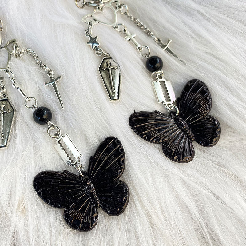 Y2K Butterfly Bag Pendant Sweet Coll Cross Chain Key Pendant