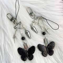 Y2K Butterfly Bag Pendant Sweet Coll Cross Chain Key Pendant