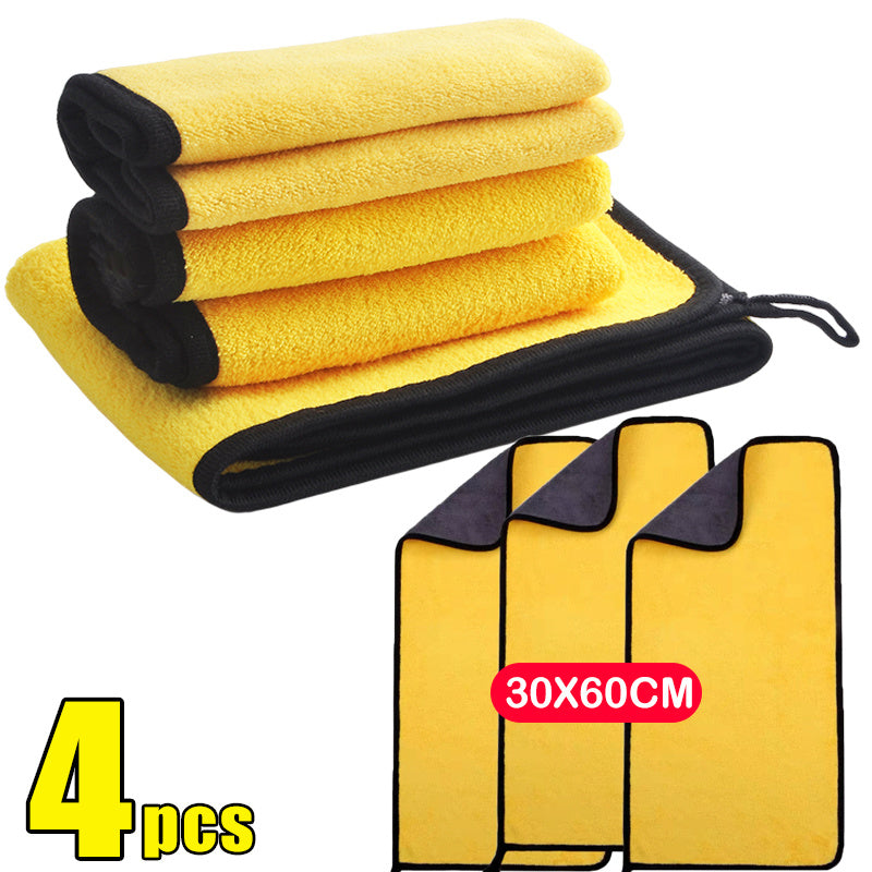 4PCS Microfiber Cleaning Towel Car Cleaning Cloths Professional Detailing