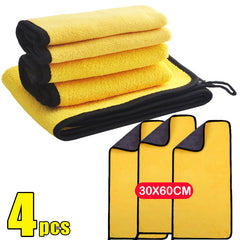 4PCS Microfiber Cleaning Towel Car Cleaning Cloths Professional Detailing